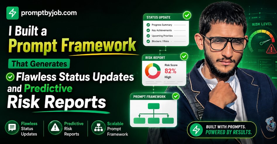 AI prompt framework for project status updates and risk reports