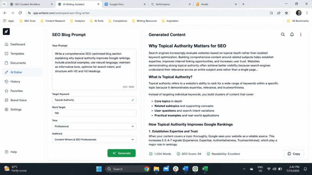 Third step of Section by Section Draft Prompt